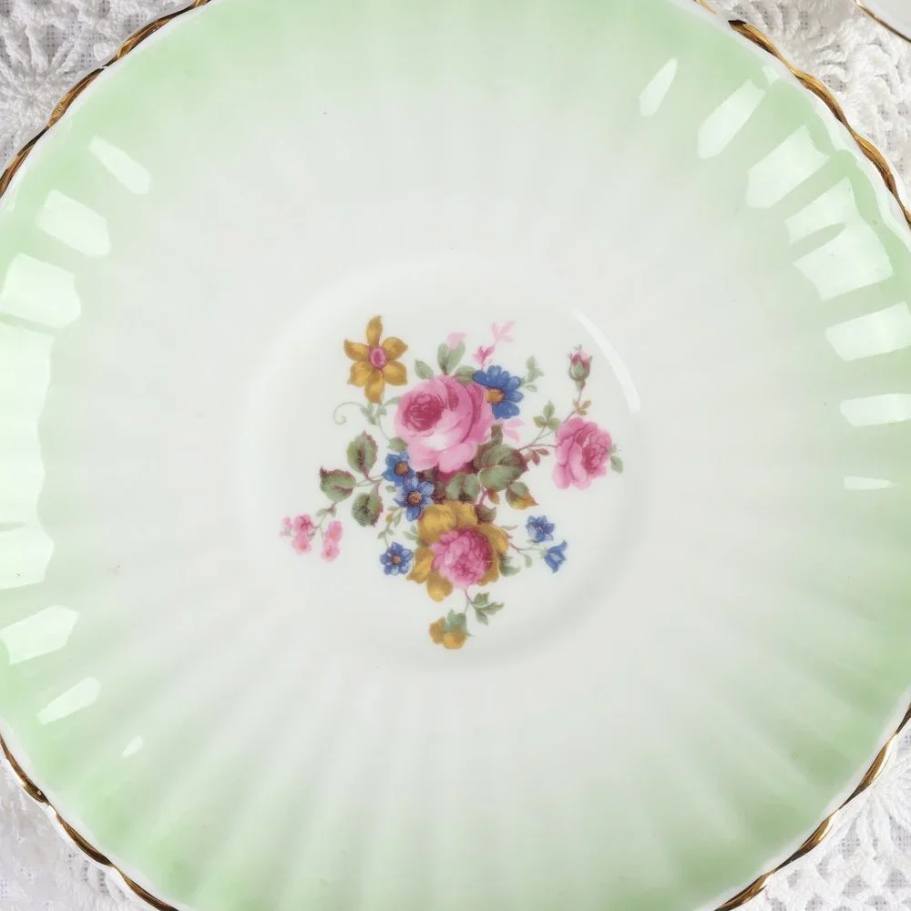 Vintage Mayfair Pottery Fine Bone China 22K Gold Teacup & Saucer